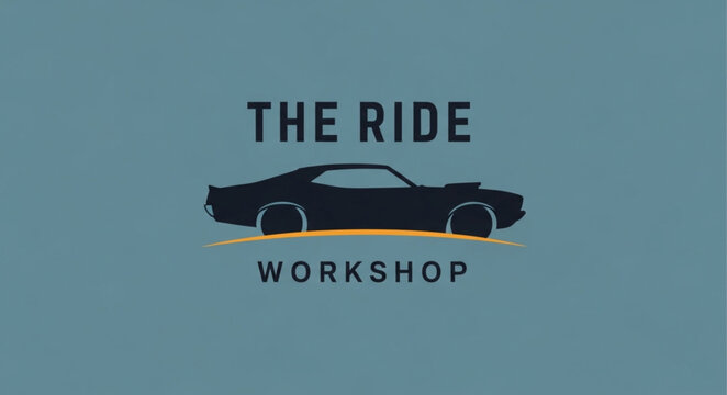 The Ride Workshop Logo Featuring a Classic Muscle Car Silhouette.