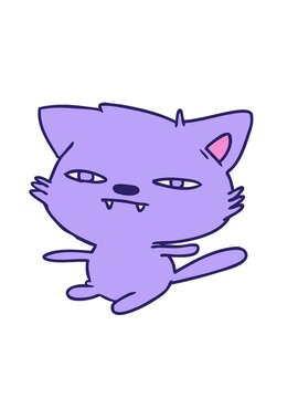 shaking motion animation of freehand drawn cartoon kawaii cat