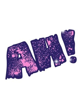 glitter effect animation of cartoon ah shout
