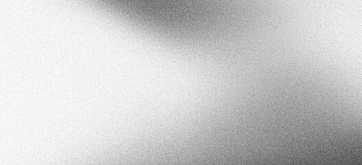 Fototapeta na wymiar Grainy gradient background, gray black and white monochrome abstract noise texture banner backdrop design