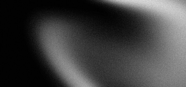 Black and white grainy gradient background, dark monochromatic noise texture banner, header, abstract poster backdrop design