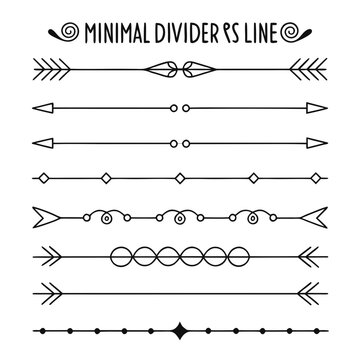 Minimal divider ps line set vector illustration for rustic or classic design, perfect for document borders, labels, and text accents