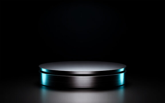 Brushed Metal Podium for Premium Product Mockups