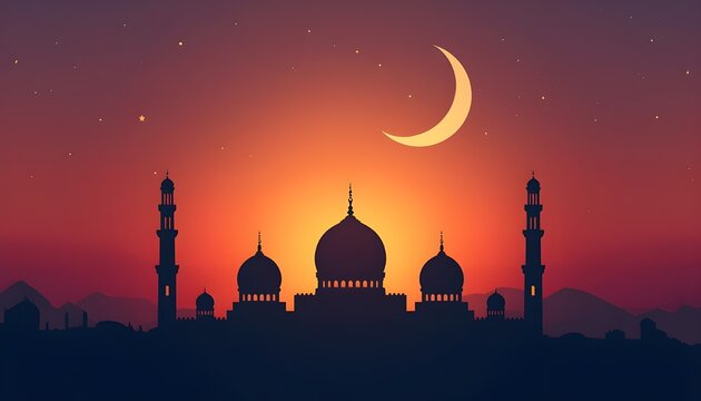 mosque at sunset