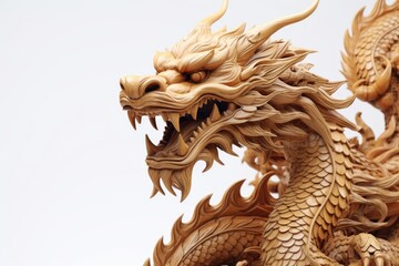 Fototapeta premium A statue of a dragon with its mouth open. This image can be used to depict mythical creatures, fantasy worlds, or as a symbol of power and strength.
