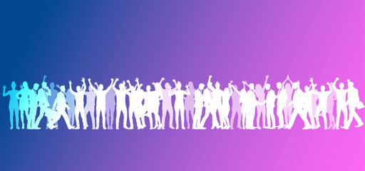 Fototapeta premium sagome, silhouette, gruppo di persone, felici, gioia, felicità, persone, gente felice, buon umore 