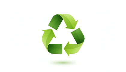 Obraz premium A green recycling symbol on a white background representing eco-friendly practices
