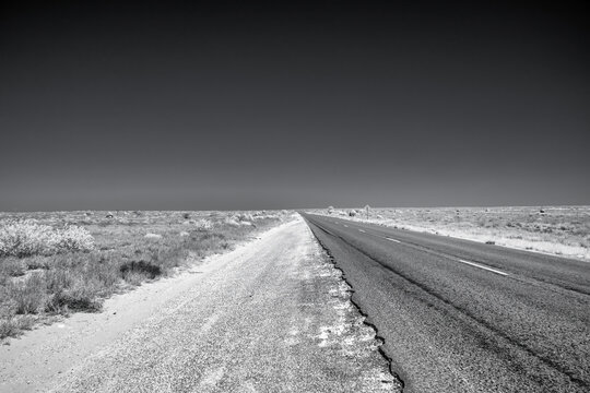 Road to Exmouth Australia with rocky landscape infrared photography dramatic view