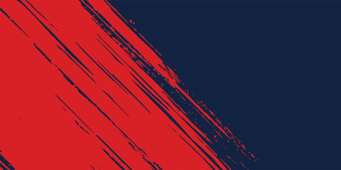 A dynamic abstract background features a bold contrast of red and navy blue separated by angled brush strokes, creating a visually striking and textured composition © zaini