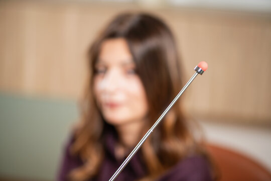 Somatic based eye movement therapy session focused on nervous system regulation and emotional processing through sustained visual focus.