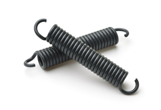 Two black metal tension springs