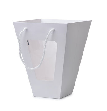 Blank white paper flower bouquets bag