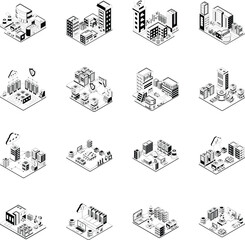 Fototapeta premium Pack of Smart Technology Isometric Illustrations