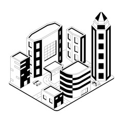 Obraz premium An isometric style illustration showing a connected city