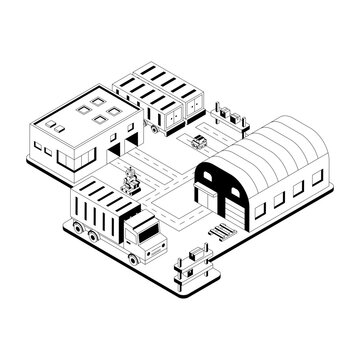 An isometric illustration of a hyperlocal delivery