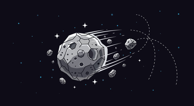 Asteroid Space Rock in Orbit.
