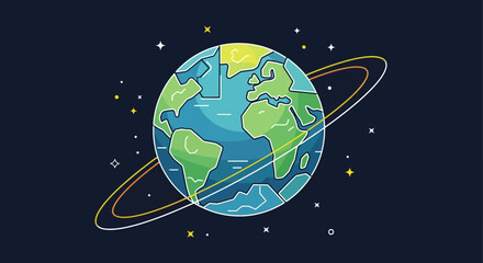 Earth Planet with Ring System. © Untung