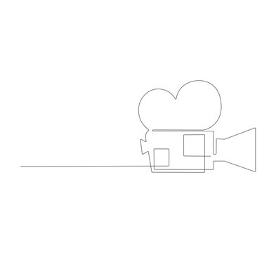 continuous line drawing of professional camera. Continuous one line drawing of camera vector illustrator,Continuous One Line Drawing Photography Icon. Single Line Vector Illustration can be edited