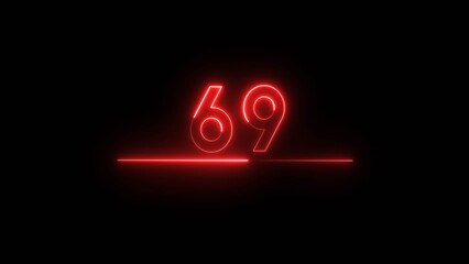 Fototapeta premium Glowing neon light neon number illustration. Neon countdown timer number on black background.