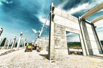 Obraz premium Industrial Development Zone with Ongoing Construction Work