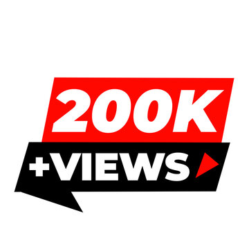 200K Views Digital Growth Counter PNG, 200K Social Expansion Badge Icon, 200K Engagement Rise Label Design, 200K Trending Tag PNG, 200K Viewer Count Sticker Icon