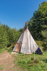 Wigwam on Summer Meadow in Borzhava Valley, Carpathians © Alla
