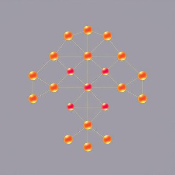 Overhead view of a simple, geometric binary tree shape, highlighting its fundamental structure and recursive nature in a clean, graphic style,  clean,  logic