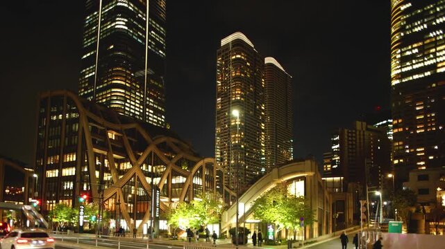 東京 麻布台 夜景 ジンバル移動撮影