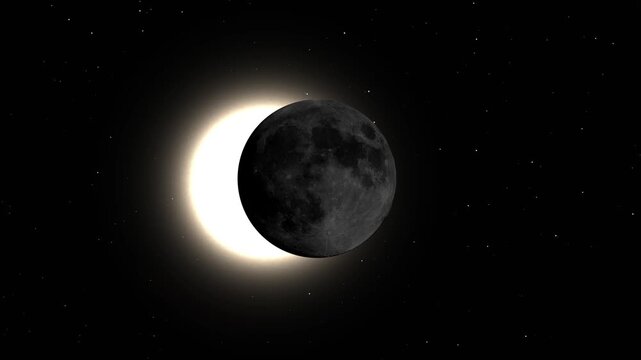 realistic total solar eclipse in outer space