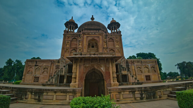 13.10.2025 Allahabad Uttar Pradesh India still picture clicked of sandstone mausoleums representing an exquisite example of Mughal architecture built among the garden in the famous Khushro Bagh 