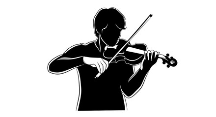 Silhouette of a man playing the violin © Sadia