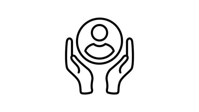 Human resources icon animation video for people, person, user, profile, employee, leadership, worker, manager, men at work, headhunter and other