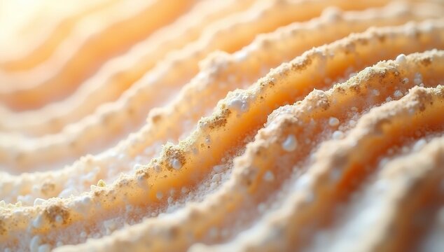 Close-up Macro View of Organic Texture with Ripples and Bumps.