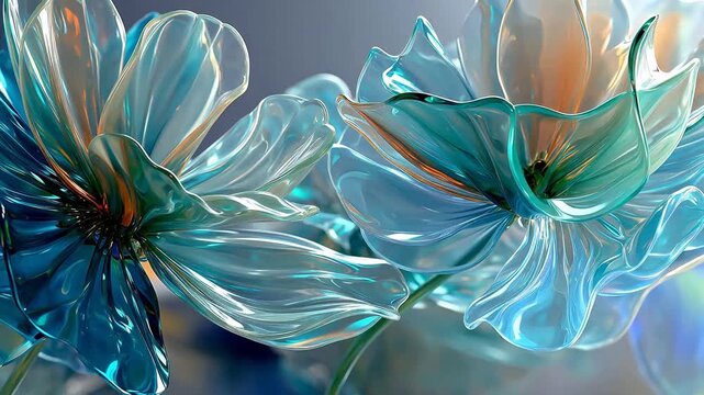 Glowing translucent flower petals
