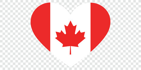 Canada Flag Heart Icon Vector Illustration © Rahed Ul Islam