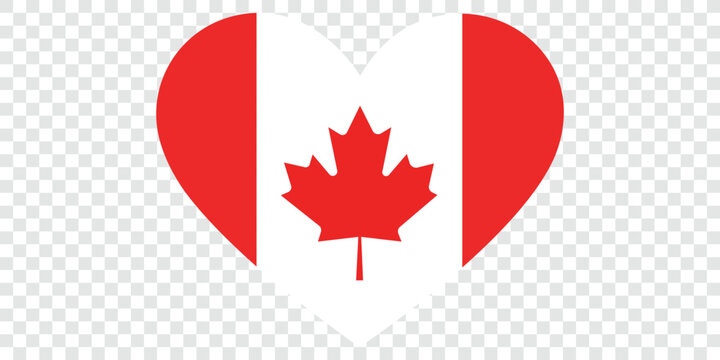 Canada Flag Heart Icon Vector Illustration