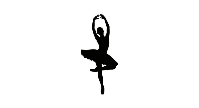 Silhouette of a ballerina in a graceful pose with one leg raised