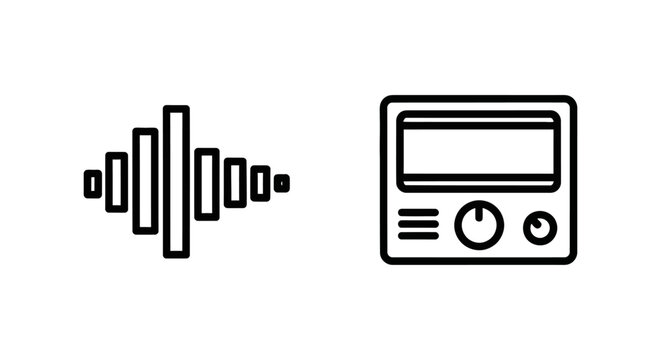 Audio delay effect waveform, delay plugin interface with sliders and knobs, sound processing, music production, audio engineering, echo effect, time manipulation, technology concept, graphic icon, vec