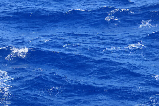Sea wawes in the middle of Caribbean Sea.