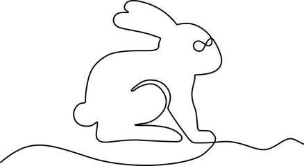 Fototapeta premium WebMinimalist Rabbit Sitting on Curve