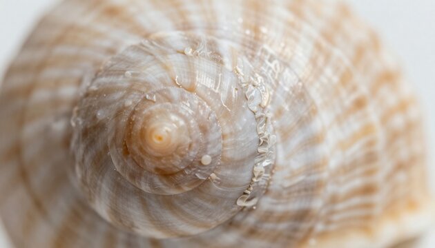 Close-up Macro Shot of a Seashell Spiral Texture and Pattern.