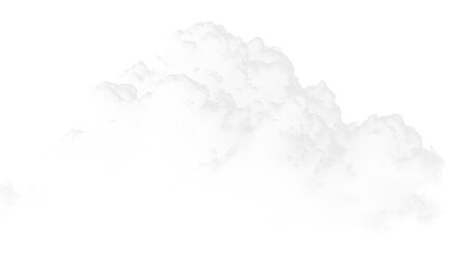 Obraz premium White fluffy cloud on a transparent background floating in the sky during a sunny day