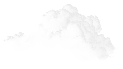 Obraz premium Fluffy white cloud on a transparent background floating in a clear blue sky during daytime