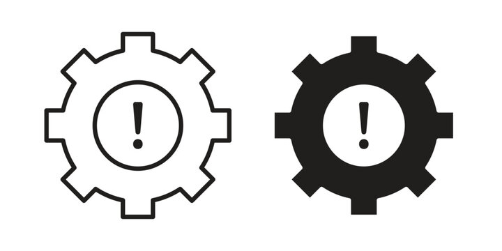 Technical warning icon simple outline style. Editable stroke EPS 10