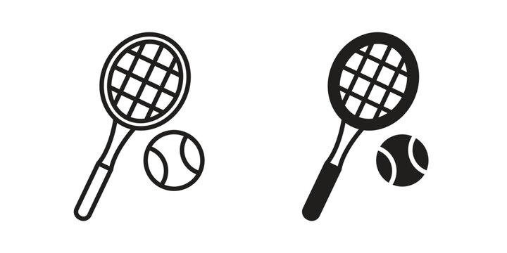 Tennis icon simple outline style. Editable stroke EPS 10
