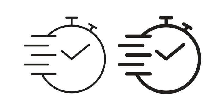 Time fast icon simple outline style. Editable stroke EPS 10