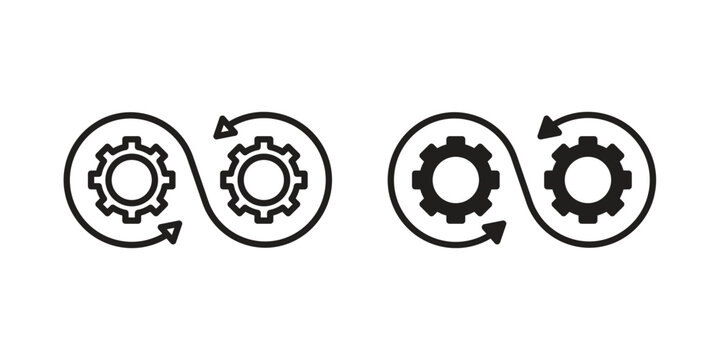 Transform icon simple outline style. Editable stroke EPS 10