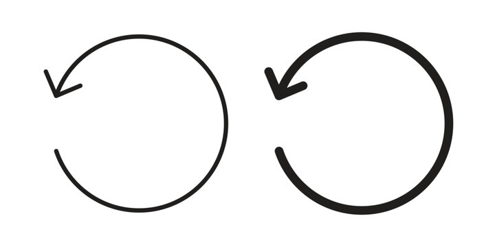 Undo icon simple outline style. Editable stroke EPS 10