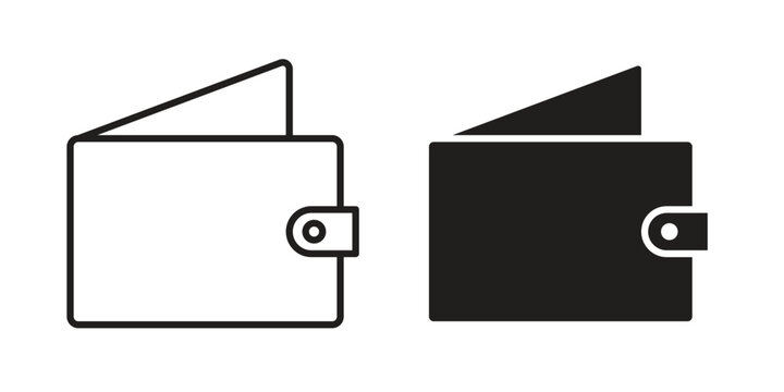 Wallet icon simple outline style. Editable stroke EPS 10