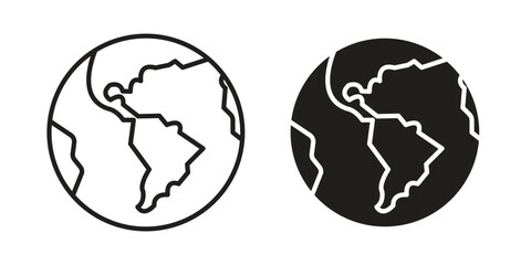 World icon simple outline style. Editable stroke EPS 10 © Rajes